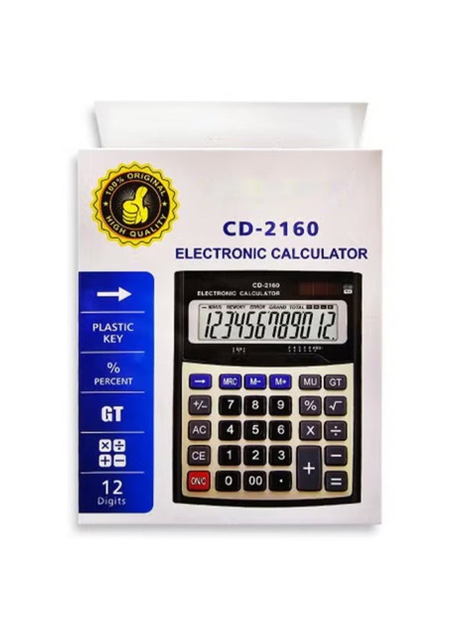 Electronic Calculator, CD-2160  , Display, Local Number Key, 12 Digit Power, Extra Large Display for Office and School - Multi Color - Image 4